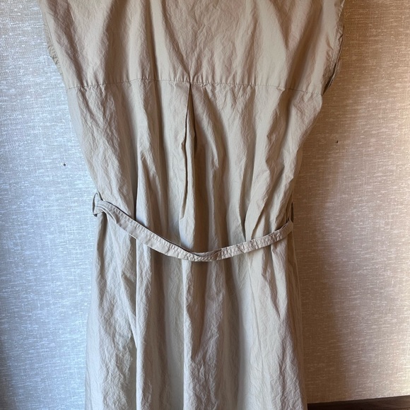 Beige Sleeveless Maxi Dress with Belt Zara Size Large - Picture 4 of 7